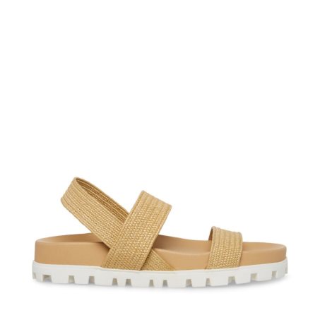 Sandalias Planas Steve Madden Landmark Raffia Mujer Marrones | ES KJ360S